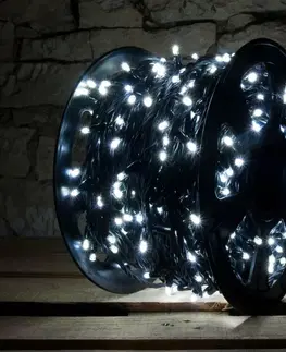 LED řetězy DecoLED LED světelný řetěz - 100m, ledově bílá, 1000 diod