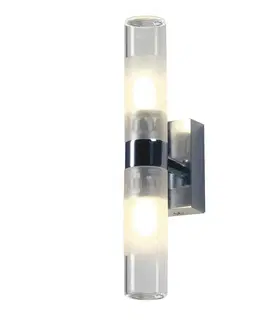 Nástěnná svítidla do koupelny SLV BIG WHITE MIBO WALL UP-DOWN, nástěnné svítidlo, QT14, IP21, up/down, chrom, max. 50 W 151282