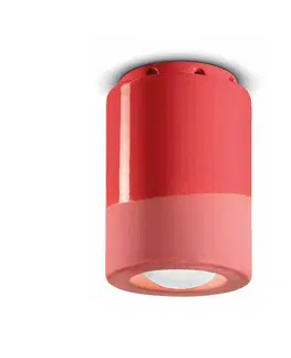 Bodová světla Ferroluce PI stropní svítidlo, válcové, Ø 8,5 cm, červené