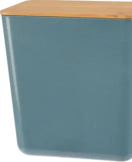 Úložné boxy Úložný box s bambusovým víkem Roger, 13 x 13,7 x 8 cm, modrá