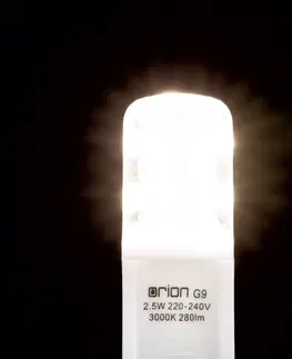 LED žárovky Orion Kolíčková LED žárovka, čirá, G9, 2,5 W, 3 000 K, 280 lm