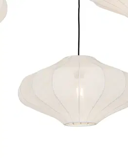 Zavesna svitidla Designová závěsná lampa bílá 50 cm 3-světelná - Plu