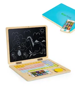 Hračky pro nejmenší ECOTOYS Dětský edukační laptop TWIGY modrý