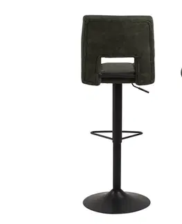 Barové židle Dkton Designová barová židle Almonzo olivově zelená