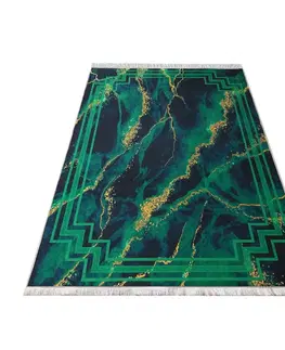 Moderní koberce Protišmykový koberec zelenej farby so vzorom Šířka: 80 cm | Délka: 150 cm