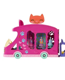 Hračky panenky MATTEL - Enchantimalittle Smoby kočičí módní obchod na kolech herní set