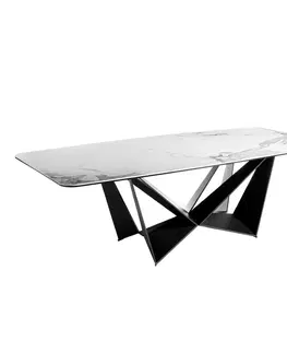 Designové a luxusní jídelní stoly Estila Luxusní moderní jídelní stůl Urbano bílý mramor obdélníkový 260cm
