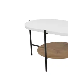 Konferenční stolky Expedo Konferenční stolek RING, 80x50x50, bílá/černá