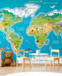Samolepící tapety Samolepící tapeta zeměpisná mapa světa pro děti