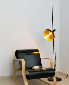 Designové stojací lampy FARO WHIZZ černá/zlatá stojací lampa