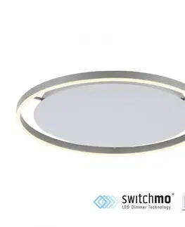 LED stropní svítidla LEUCHTEN DIREKT is JUST LIGHT LED stropní svítidlo, hliník, kruhové, pr.60cm, stmívatelné, Switchmo, teplá bílá krokově stmívatelné 3000K