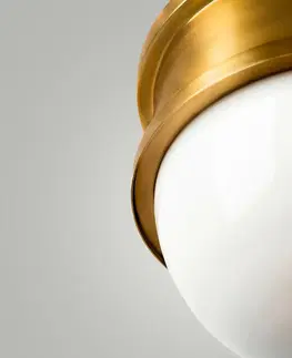 Retro závěsná svítidla HUDSON VALLEY závěsné svítidlo BROOMLEY mosaz/sklo mosaz/opál E27 1x8W 272-41-CE