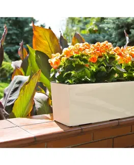 Květináče a truhlíky DekorStyle Balkonový truhlík BOUQUET 56 cm bílý