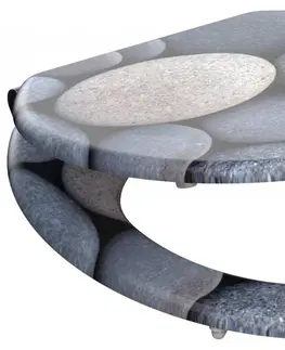 WC sedátka Eisl Wc sedátko Grey stones MDF se zpomalovacím mechanismem SOFT-CLOSE 80130Greystones