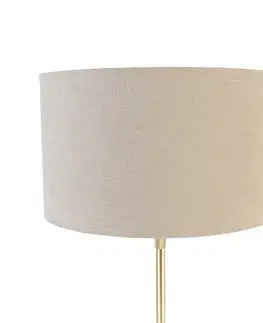Stolni lampy Stolní lampa zlatá nastavitelná se stínidlem světle hnědá 35 cm - Parte