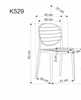 Zahradní židle Stohovatelná židle K529 Halmar Černá / přírodní