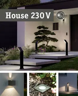 LED venkovní nástěnná svítidla PAULMANN LED venkovní nástěnné svítidlo Smart Home Zigbee 3.0 Skyla pohybové čidlo neláká hmyz IP44 226x164mm CCT 10W 230V antracit hliník