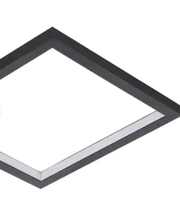 Stropní svítidla EGLO Stropní svítidlo LED Gafares s dálkovým ovládáním hranaté černé