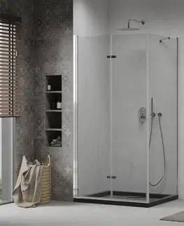 Sifony k pračkám MEXEN/S Lima sprchový kout 90x120, transparent, chrom + černá vanička se sifonem 856-090-120-01-00-4070