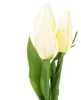 Květiny Umělá kytice tulipánů krémová, 50 cm