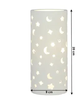 LED osvětlení Stolní lampa DANAR bílá / vzor hvězdy Tempo Kondela
