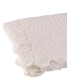 Ubrusy Bílý bavlněný krajkový ubrus Lace white - 200*135cm J-Line by Jolipa 23059