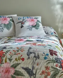 Přehozy Prošívaný přehoz na postel s potiskem květin