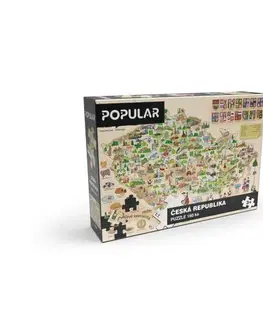 Dřevěné hračky Popular Puzzle Mapa České republiky, 160 dílků