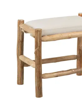 Stoličky Přírodní dřevěná stolička se sedákem Vaness - 50*36*44 cm J-Line by Jolipa 91125