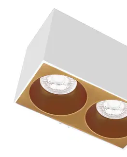 Moderní bodová svítidla CENTURY ESSENZA přisazené svítidlo SQ pro 2 GU10 bílá/zlatá
