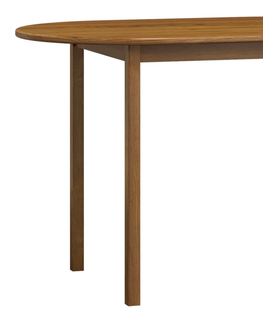 Jídelní stoly Stůl DASHEN 4, oválný 115x70, masiv borovice, moření: dub