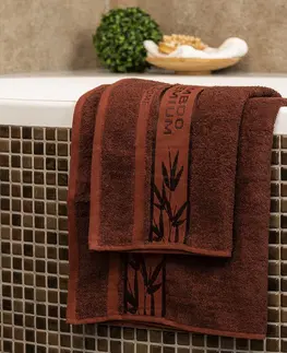Ručníky 4Home Sada Bamboo Premium osuška a ručník tmavě hnědá, 70 x 140 cm, 50 x 100 cm