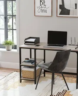 Kancelářské a psací stoly PC stůl industriální šedý 120 x 75 x 60 cm