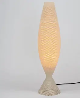 Stolní lampy Tagwerk Stolní lampa Diamond z organického materiálu, len, 65 cm