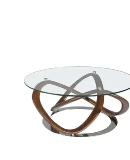 Designové a luxusní konferenční stolky Estila Skleněný kulatý konferenční stolek Forma Moderna 100cm