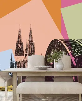 Abstraktní tapety Tapeta digitální ilustrace města Kolín