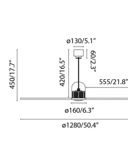 Ventilátory FARO COPPER FAN M, černá/dřevo, stropní ventilátor SMART