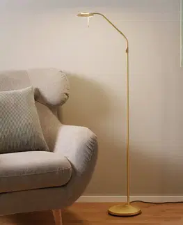 Stojací lampy Steinhauer Mosazně zbarvená stojací lampa LED Zenit stmívač