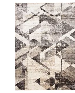 Moderní koberce Všestranný moderní koberec s geometrickým vzorem v odstínech hnědé