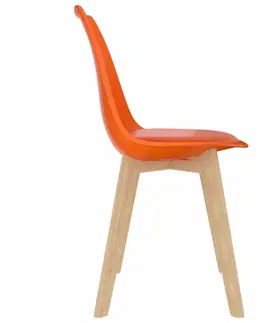 Židle Jídelní židle 2 ks plast / umělá kůže / buk Dekorhome Fialová