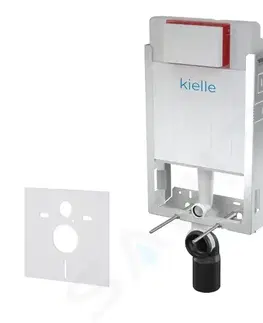 Záchody Kielle Genesis Set předstěnové instalace, klozetu se sedátkem softclose a tlačítka Gemini II, bílá / chrom 30505SZ17