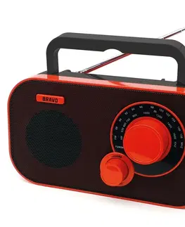 Elektronika Přenosné rádio Bravo B-5184 ČERVENO ČERNÁ 