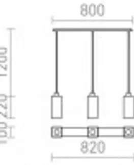 Designová závěsná svítidla RED - DESIGN RENDL RENDL LIZ III 80 závěsná černá sklo/matný nikl 230V E27 3x11W R14029
