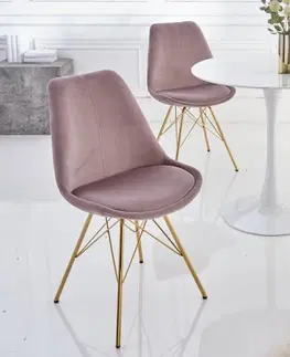 Židle Jídelní židle 2 ks IKAROS Dekorhome Růžová