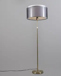 Stojaci lampy Stojací lampa zlatá / mosazná s odstínem černá / bílá 47 cm - Parte