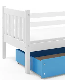 Postele BMS Dětská postel s úložným prostorem CARINO | 90 x 200 cm Barva: Šedá / růžová