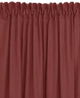 Záclony HOMEDE Závěs MILANA klasická transparentní dračí páska 10 cm s třásněmi 3 cm korálový, velikost 220x245