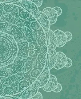 Tapety Feng Shui Tapeta zelená arabeska na abstraktním pozadí