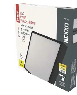 LED stropní svítidla EMOS LED svítidlo NEXXO černé, 30 x 30 cm, 28,5 W, teplá/neutrální bílá ZM6353