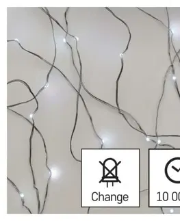 Vánoční řetězy a lamety EMOS Vánoční LED řetěz Nanos vnitřní s časovačem 1,9 m studená bílá